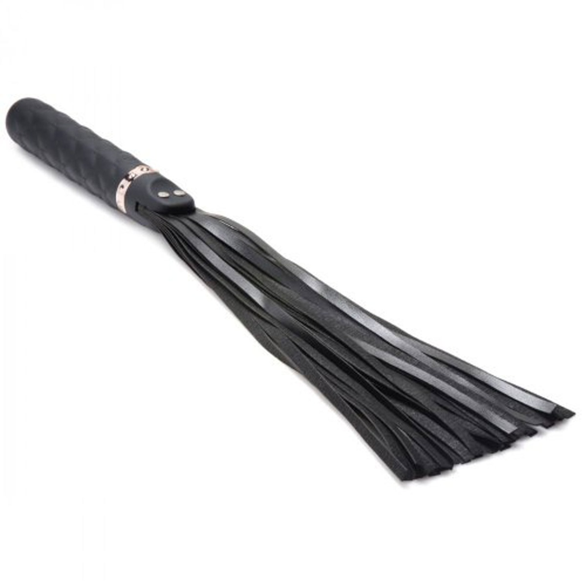 Master Series Vibra-Lasher 9X Black Vibrating Silicone Dildo Flogger