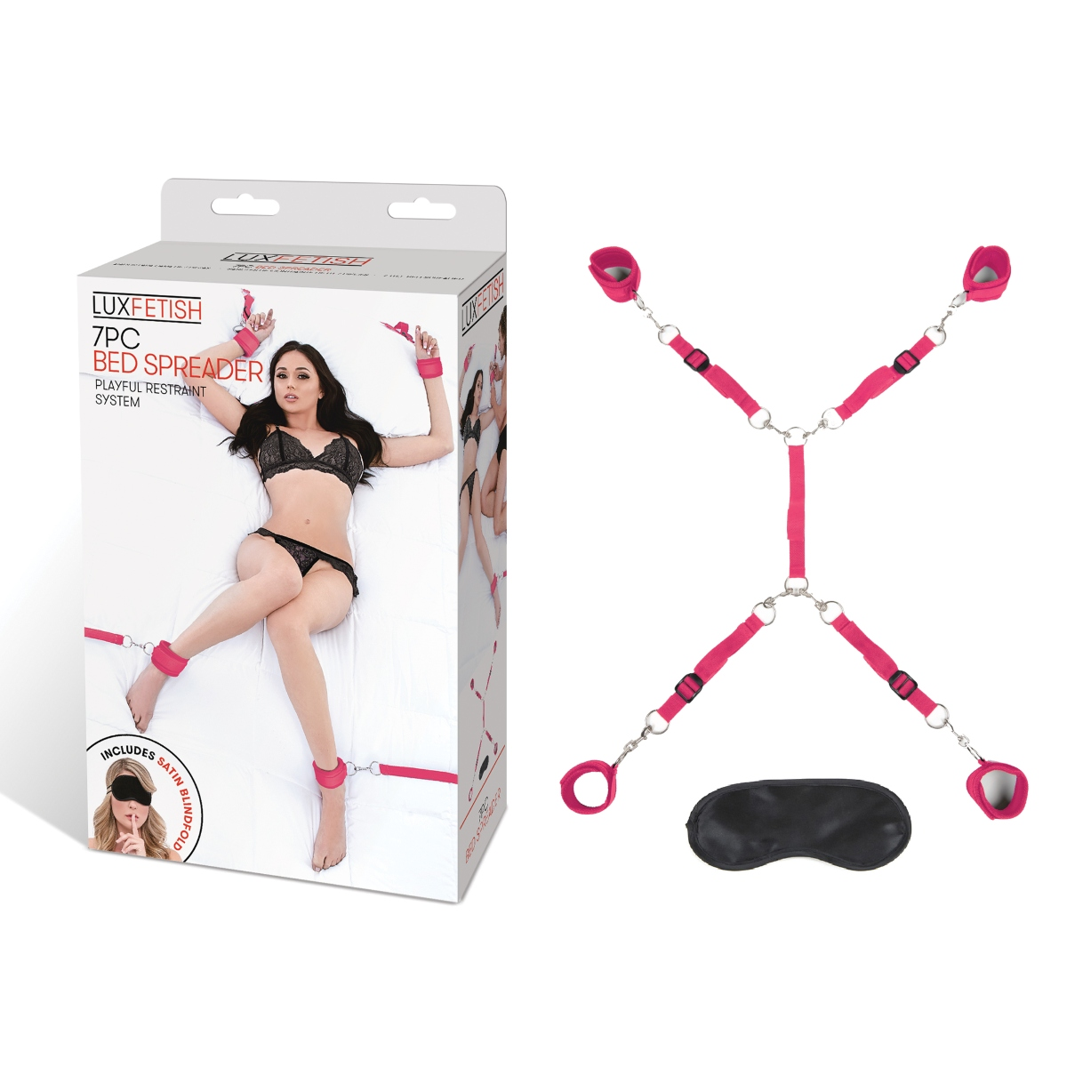 Lux Fetish 7 Piece Bed Spreader Playful Restraint System