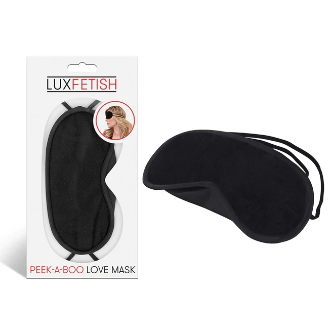 Lux Fetish Peek-A-Boo Love Mask Black