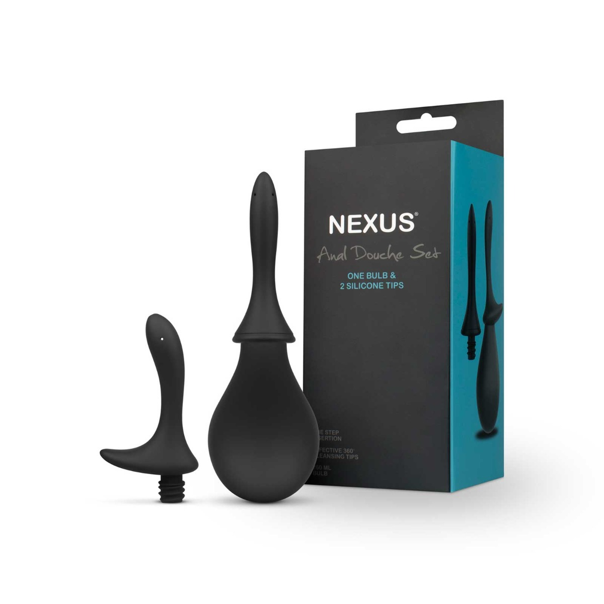 Nexus Douche Set 260ml Anal Douche with Silicone Tips x 2