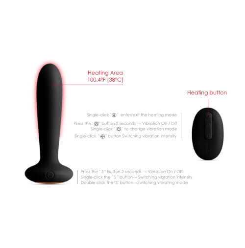 Svakom Primo Remote Control Warming Butt Plug - Black