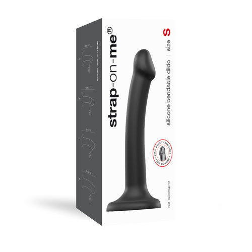 Strap-on-Me Semi-Realistic Dual Density Bendable Dildo Black Small