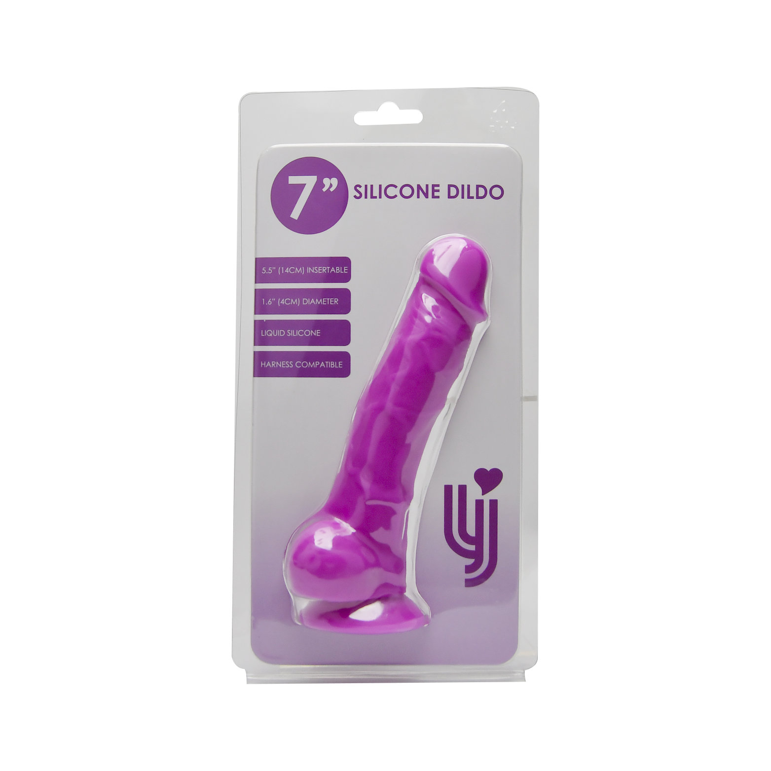 Loving Joy 8 Inch Realistic Silicone Dildo with Suction Cup and Balls Purple