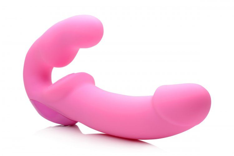 Urge-Pink Vibrating Strapless Strap On w/ Remote Control