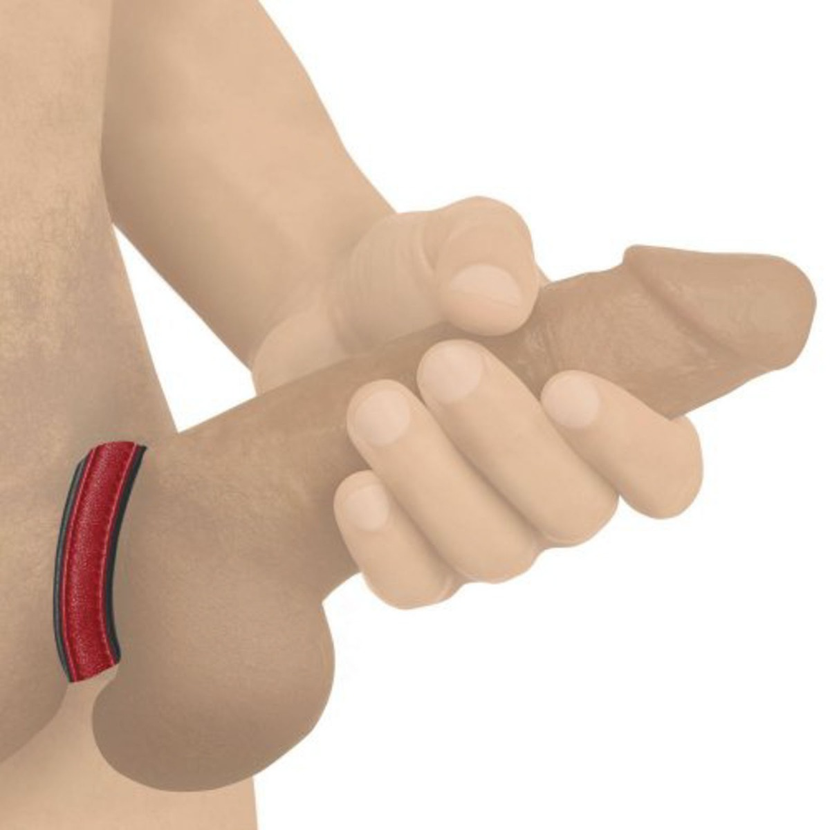 Strict Leather Cock Gear Velcro Cock Ring Red