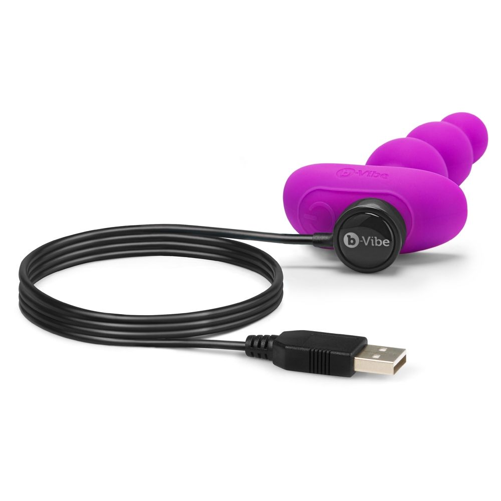 b-Vibe Triplet Anal Beads Fuchsia/Silver