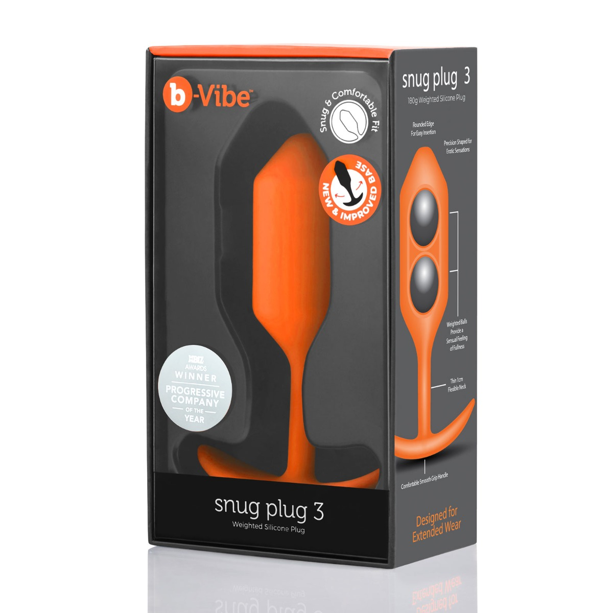 b-Vibe Snug Plug 3 Butt Plug Orange