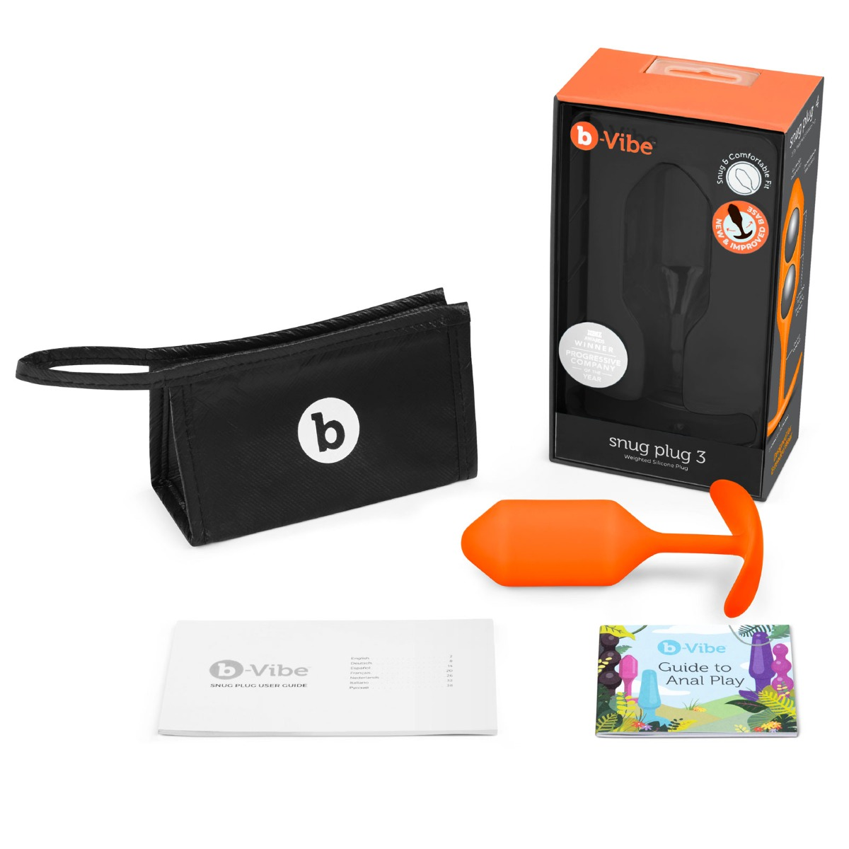 b-Vibe Snug Plug 3 Butt Plug Orange