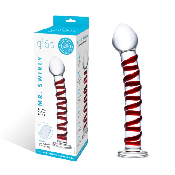 Glas Mr Swirly Dildo Red (8)"