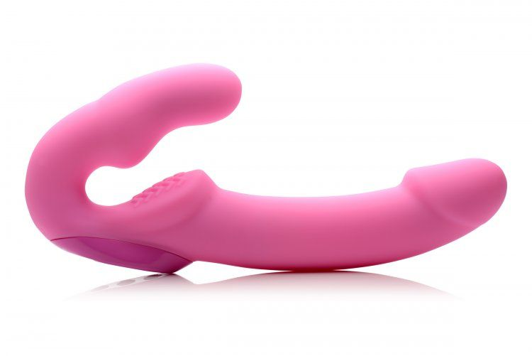 Urge-Pink Vibrating Strapless Strap On w/ Remote Control