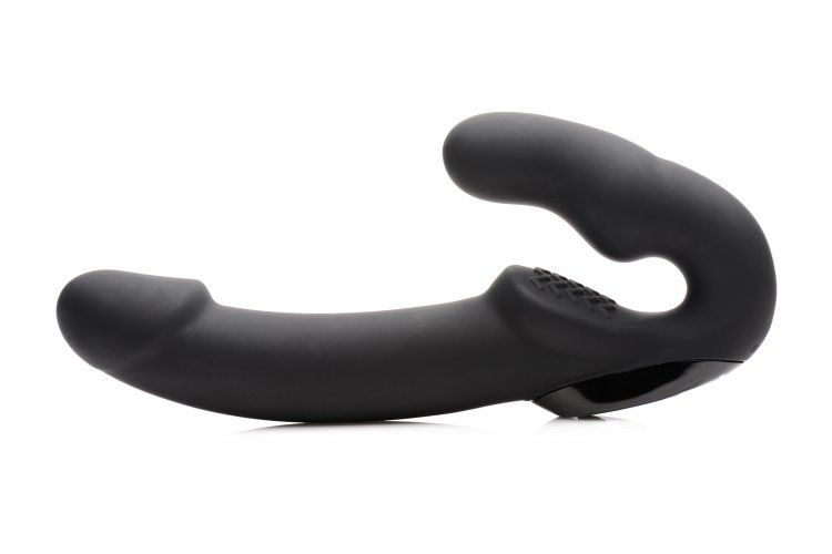 Urge-Black Vibrating Strapless Strap On w/ Remote Control