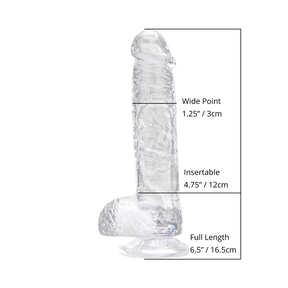 Loving Joy 6 Inch Dildo with Balls Clear