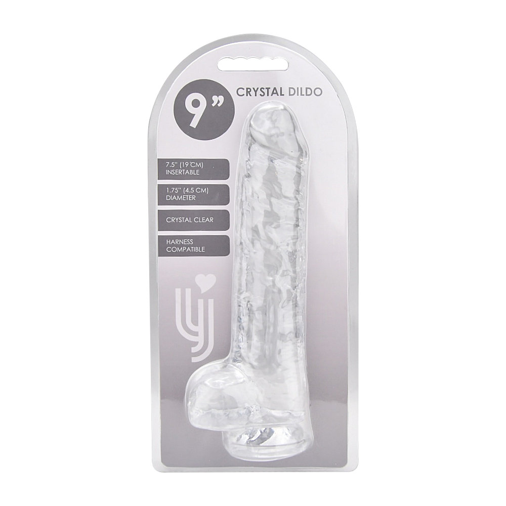 Loving Joy 9 Inch Dildo with Balls Clear