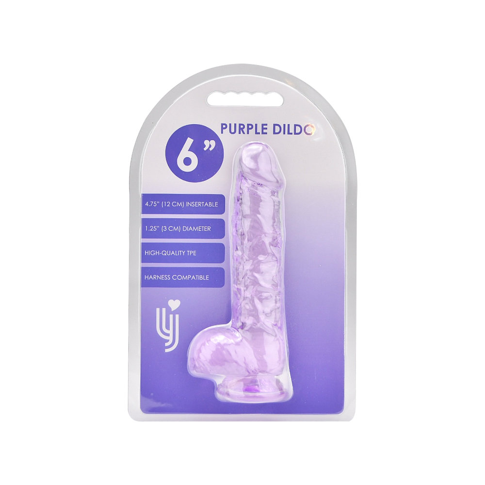 Loving Joy 6 Inch Dildo with Balls Purple