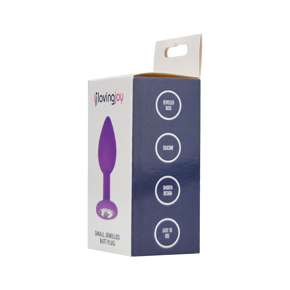 Loving Joy Jewelled Silicone Butt Plug Purple -Small